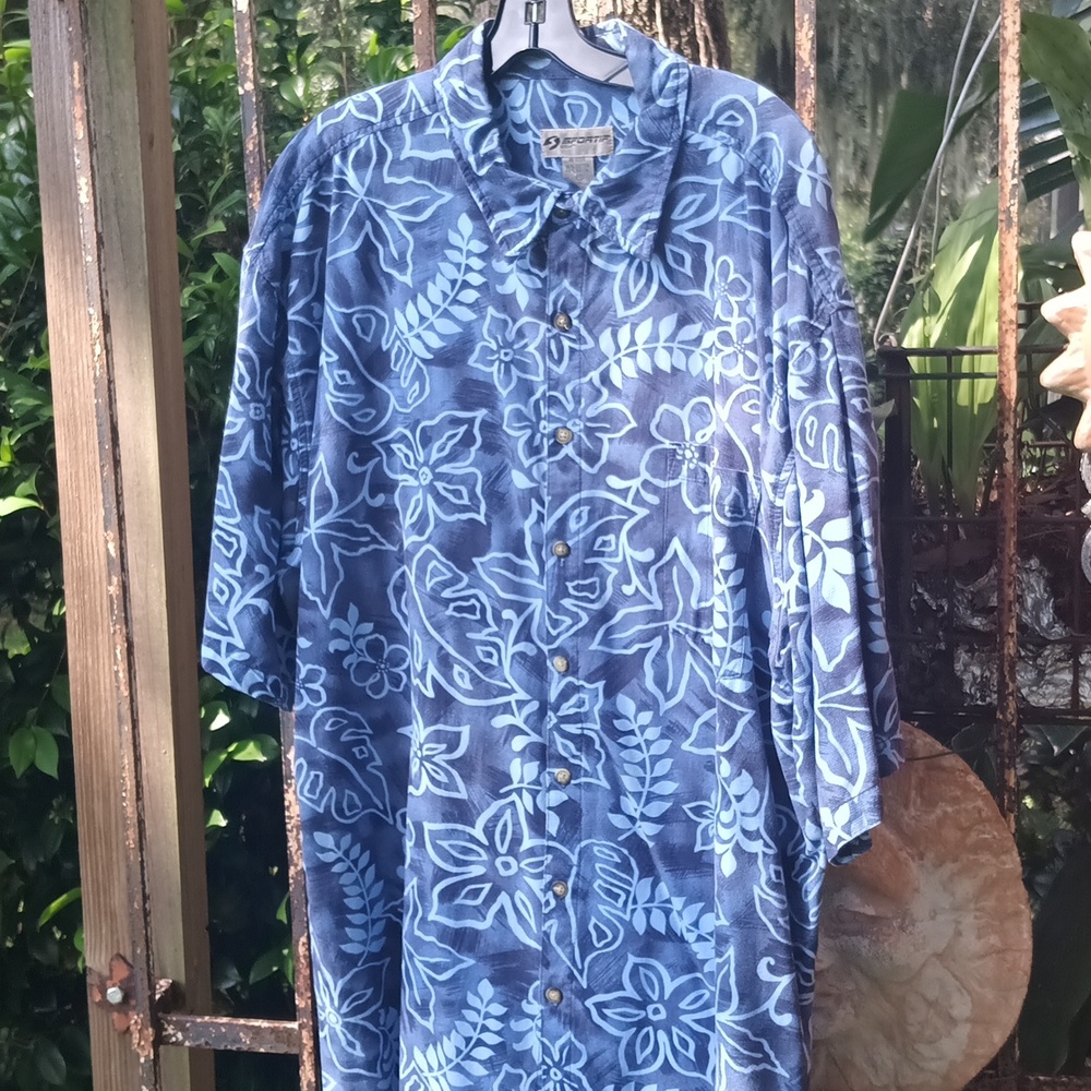 Sportif Blue Hawaiian button-down men's shirt XXL